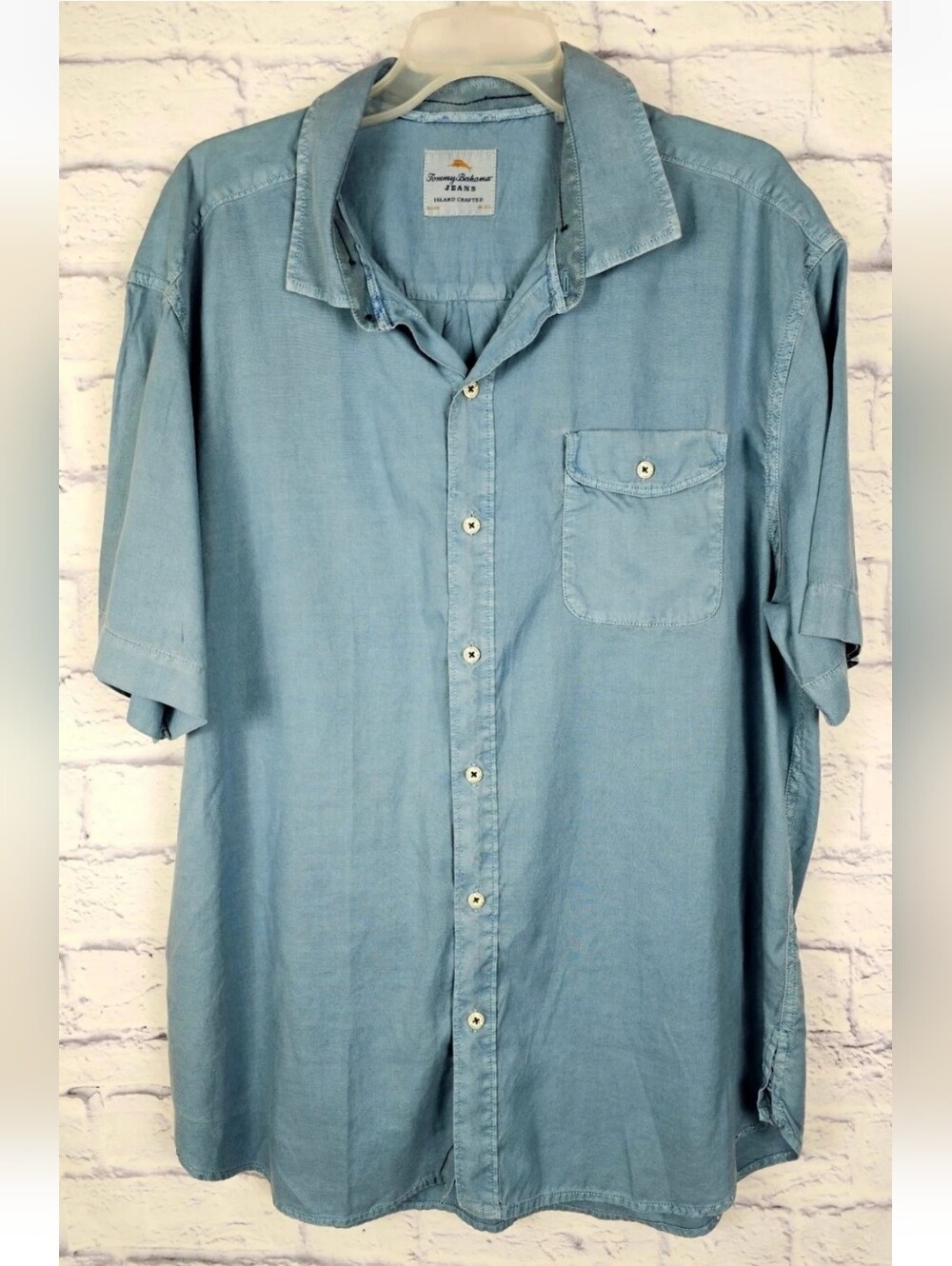 Tommy Bahama Jeans Distressed Button Front Shirt Size XLarge